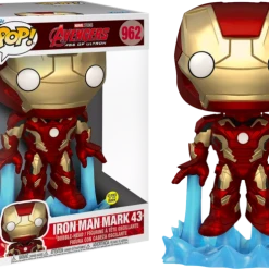 The Amazing Collectables Funko Pop! Avengers 2: Age Of Ultron - Iron Man Mark 43 Glow In The Dark 10" Jumbo Sized #962