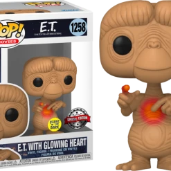The Amazing Collectables Funko Pop! E.T. The Extra-Terrestrial - E.T. With Glowing Heart 40th Anniversary Glow In The Dark #1258 Movies