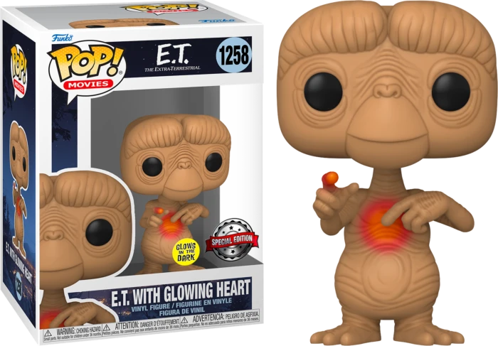 The Amazing Collectables Funko Pop! E.T. The Extra-Terrestrial - E.T. With Glowing Heart 40th Anniversary Glow In The Dark #1258 Movies 3 The Amazing Collectables Funko Pop! E.T. The Extra-Terrestrial - E.T. With Glowing Heart 40th Anniversary Glow In The Dark #1258 Movies