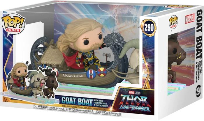 The Amazing Collectables Latest Additions Funko Pop! Rides - Thor 4: Love And Thunder - Thor, Toothgnasher & Toothgrinder With Goat Boat 5 The Amazing Collectables Latest Additions Funko Pop! Rides - Thor 4: Love And Thunder - Thor, Toothgnasher & Toothgrinder With Goat Boat