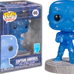 The Amazing Collectables Funko Pop! Avengers 4: Endgame - Captain America Blue Infinity Stone Artist Series With Pop! Protector #46