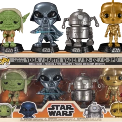 The Amazing Collectables Funko Pop! Star Wars - Yoda, C-3PO, Darth Vader & R2-D2 Ralph McQuarrie Concept Series - 4-Pack