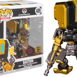 The Amazing Collectables Funko Pop! Overwatch - Bastion Metallic Gold Blizzard 30th Anniversary 6" Super Sized #489 Video Games