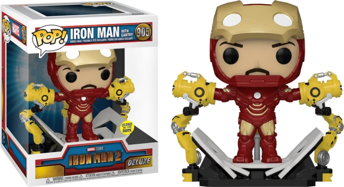 The Amazing Collectables Latest Additions Funko Pop! Iron Man 2 - Iron Man MKIV With Gantry Glow In The Dark Deluxe #905 3 The Amazing Collectables Latest Additions Funko Pop! Iron Man 2 - Iron Man MKIV With Gantry Glow In The Dark Deluxe #905