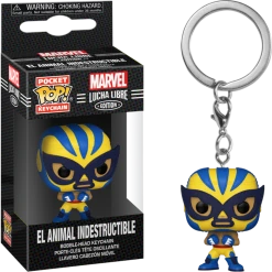The Amazing Collectables Funko Pocket Pop! Keychain - Marvel: Lucha Libre Edition - El Animal Indestructible Wolverine Pop! Keychains