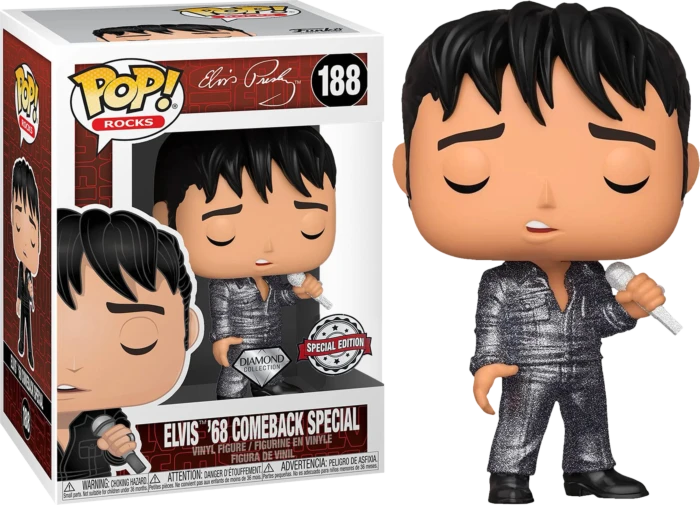 The Amazing Collectables Rocks Funko Pop! Elvis Presley - Elvis Presley '68 Comeback Special Diamond Glitter #188 3 The Amazing Collectables Rocks Funko Pop! Elvis Presley - Elvis Presley '68 Comeback Special Diamond Glitter #188