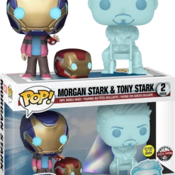 The Amazing Collectables Latest Additions Funko Pop! Avengers 4: Endgame - Hologram Tony Stark & Morgan With Helmet - 2-Pack