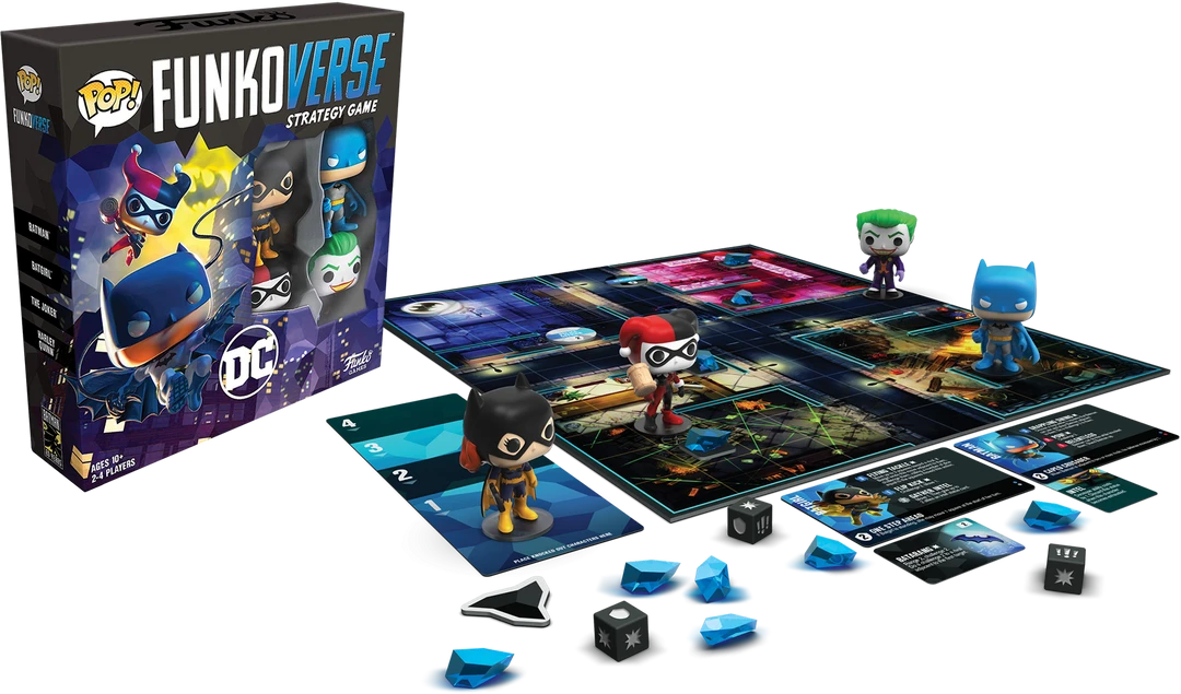 The Amazing Collectables Funkoverse - Batman - Batman, Batgirl, Harley Quinn & Joker Pop! - Strategy Game 4-Pack 4 The Amazing Collectables Funkoverse - Batman - Batman, Batgirl, Harley Quinn & Joker Pop! - Strategy Game 4-Pack