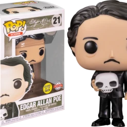 The Amazing Collectables Funko Pop! Edgar Allan Poe - Edgar Allan Poe With Skull Glow In The Dark #21