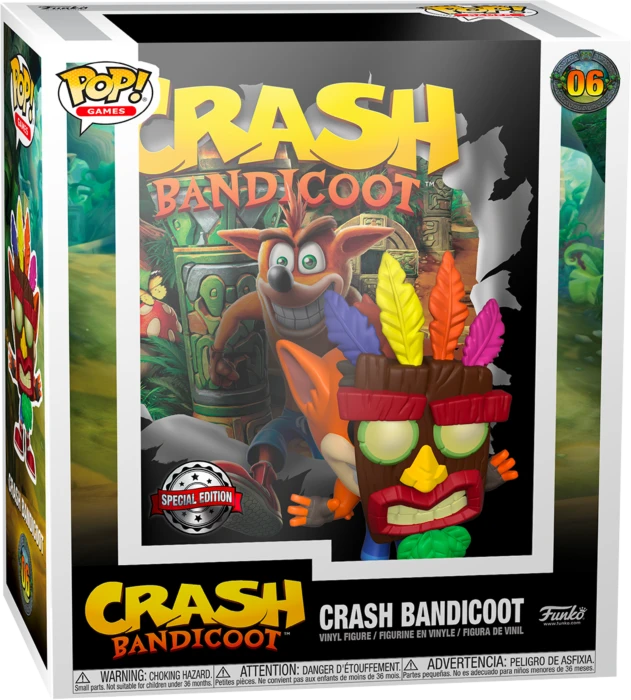 The Amazing Collectables Video Games Funko Pop! Games Cover - Crash Bandicoot - Crash Bandicoot With Aku Aku Mask #06 3 The Amazing Collectables Video Games Funko Pop! Games Cover - Crash Bandicoot - Crash Bandicoot With Aku Aku Mask #06