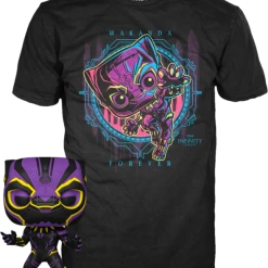 The Amazing Collectables Funko Pop! Marvel: Blacklight - Black Panther Blacklight - Vinyl Figure & T-Shirt Box Set
