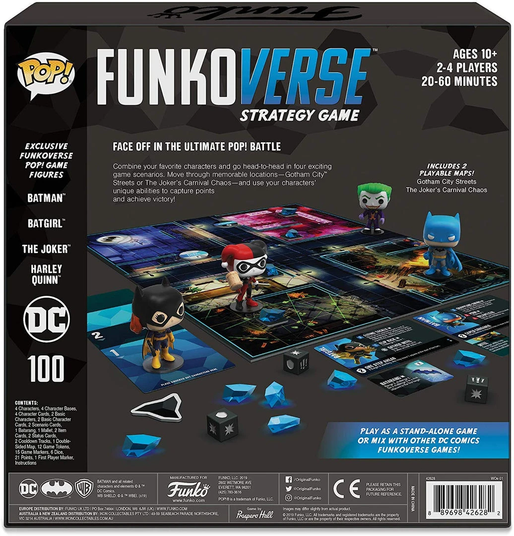 The Amazing Collectables Funkoverse - Batman - Batman, Batgirl, Harley Quinn & Joker Pop! - Strategy Game 4-Pack 5 The Amazing Collectables Funkoverse - Batman - Batman, Batgirl, Harley Quinn & Joker Pop! - Strategy Game 4-Pack