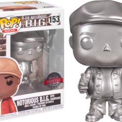 The Amazing Collectables Rocks Funko Pop! Notorious B.I.G. - Notorious B.I.G. With Champagne Platinum Metallic #153 (+ Box Of 3 Mystery Exclusive Pop! Vinyl Figures)