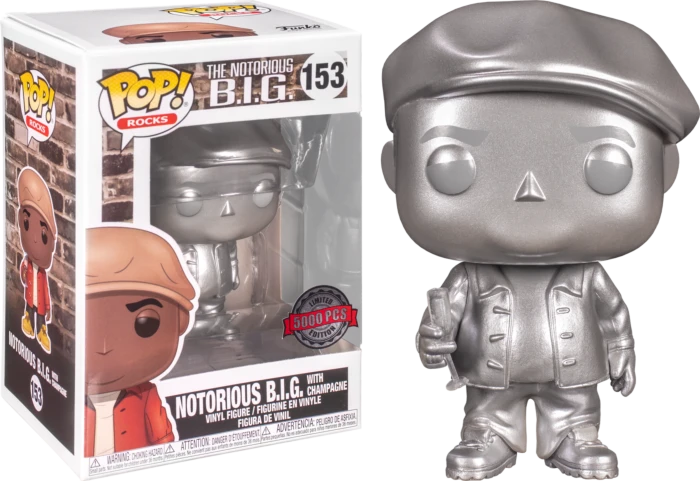 The Amazing Collectables Rocks Funko Pop! Notorious B.I.G. - Notorious B.I.G. With Champagne Platinum Metallic #153 (+ Box Of 3 Mystery Exclusive Pop! Vinyl Figures) 3 The Amazing Collectables Rocks Funko Pop! Notorious B.I.G. - Notorious B.I.G. With Champagne Platinum Metallic #153 (+ Box Of 3 Mystery Exclusive Pop! Vinyl Figures)