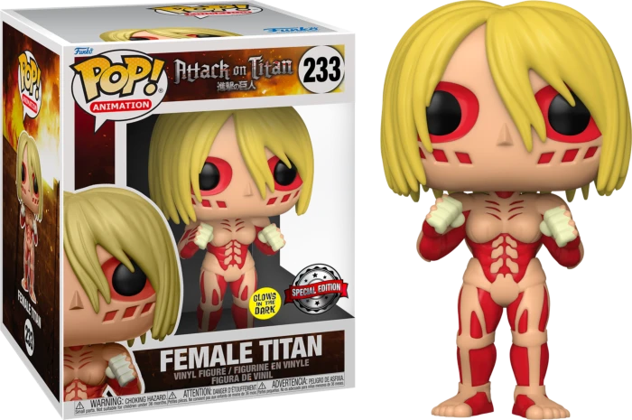 The Amazing Collectables Funko Pop! Attack On Titan - Female Titan Glow In The Dark 6" Super Sized #233 3 The Amazing Collectables Funko Pop! Attack On Titan - Female Titan Glow In The Dark 6" Super Sized #233