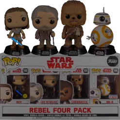 The Amazing Collectables Funko Pop! Star Wars Episode VIII: The Last Jedi - Rey, Luke Skywalker, Chewbacca & BB-8 Rebel - 4-Pack