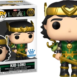 The Amazing Collectables Latest Additions Funko Pop! Loki (2021) - Kid Loki Metallic #900 (+ Box Of 2 Mystery Exclusive Pop! Vinyl Figures)