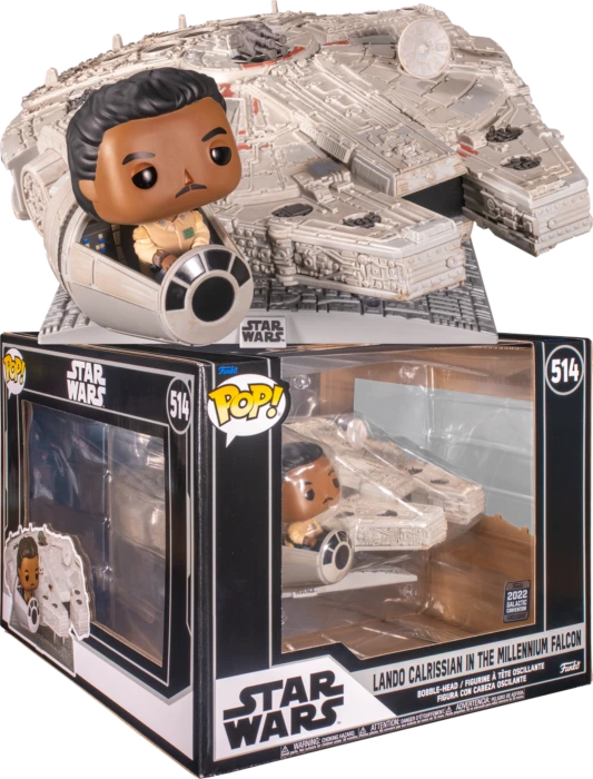 The Amazing Collectables Funko Pop! Rides - Star Wars - Lando Calrissian With Millenium Falcon Deluxe #514 (2022 Galactic Convention Exclusive) 3 The Amazing Collectables Funko Pop! Rides - Star Wars - Lando Calrissian With Millenium Falcon Deluxe #514 (2022 Galactic Convention Exclusive)