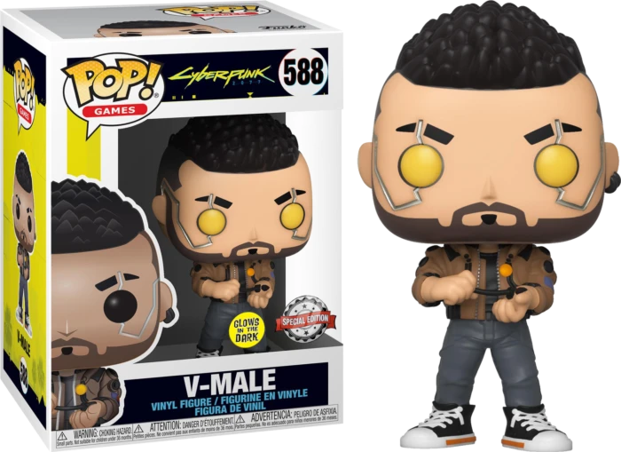 The Amazing Collectables Funko Pop! Cyberpunk 2077 - V-Male Glow In The Dark #588 3 The Amazing Collectables Funko Pop! Cyberpunk 2077 - V-Male Glow In The Dark #588