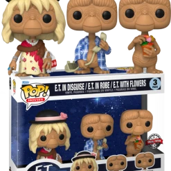 The Amazing Collectables Funko Pop! E.T. The Extra-Terrestrial - E.T With Flowers, Flannel Robe & Disguise - 3-Pack