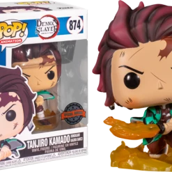 The Amazing Collectables Funko Pop! Demon Slayer - Tanjiro With Flaming Blade #874 - Chase Chance