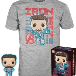 The Amazing Collectables Funko - Avengers 4: Endgame - Iron Man Glow In The Dark - Vinyl Figure & T-Shirt Box Set