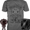 The Amazing Collectables Funko - Batman: Arkham Asylum - The Joker Black Chrome - Vinyl Figure & T-Shirt Box Set