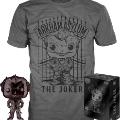 The Amazing Collectables Funko - Batman: Arkham Asylum - The Joker Black Chrome - Vinyl Figure & T-Shirt Box Set