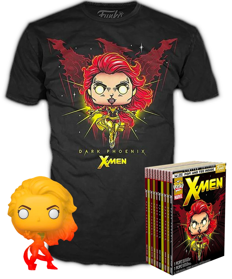 The Amazing Collectables Funko - X-Men - Dark Phoenix Orange Translucent - Vinyl Figure & T-Shirt Box Set 3 The Amazing Collectables Funko - X-Men - Dark Phoenix Orange Translucent - Vinyl Figure & T-Shirt Box Set
