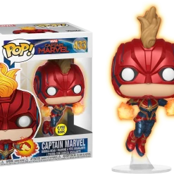 The Amazing Collectables Latest Additions Funko Pop! Captain Marvel (2019) - Flying Captain Marvel Glow In The Dark #433