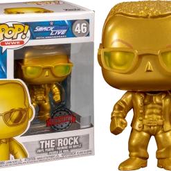 The Amazing Collectables Sports Funko Pop! WWE - The Rock Metallic Gold Smackdown 20th Anniversary #46
