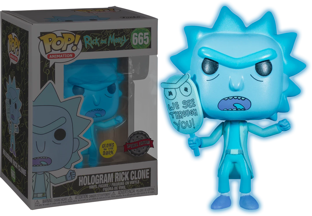 The Amazing Collectables Animation Funko Pop! Rick And Morty - Hologram Rick Glow In The Dark #665 3 The Amazing Collectables Animation Funko Pop! Rick And Morty - Hologram Rick Glow In The Dark #665