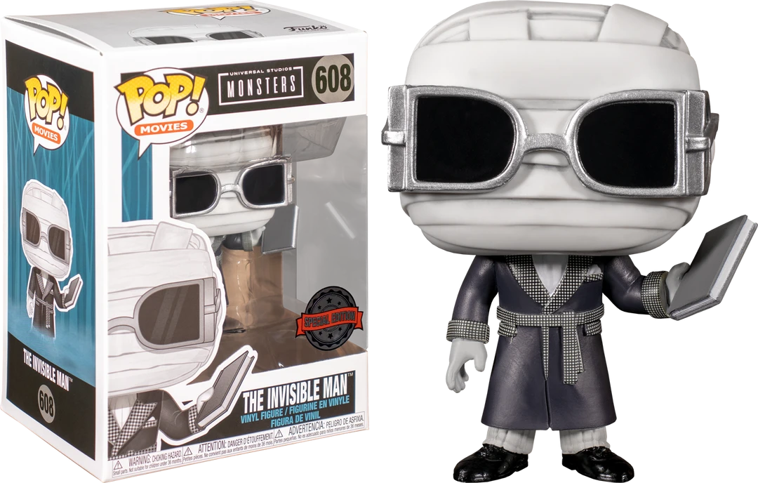 The Amazing Collectables Movies Funko Pop! Universal Monsters - The Invisible Man Black & White #608 3 The Amazing Collectables Movies Funko Pop! Universal Monsters - The Invisible Man Black & White #608