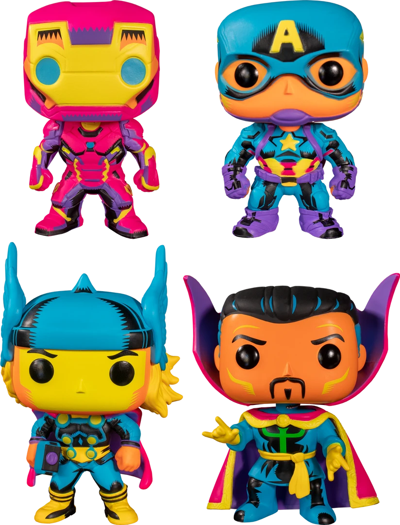 The Amazing Collectables Funko Pop! Marvel: Blacklight - Guardians Of The Neon - Bundle (Set Of 4) Blacklight ✨ 4 The Amazing Collectables Funko Pop! Marvel: Blacklight - Guardians Of The Neon - Bundle (Set Of 4) Blacklight ✨