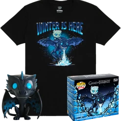 The Amazing Collectables Funko - Game Of Thrones - Icy Viserion Glow In The Dark - Vinyl Figure & T-Shirt Box Set Television