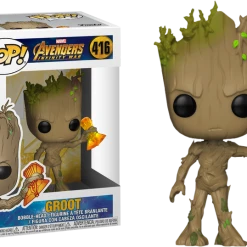 The Amazing Collectables Funko Pop! Avengers 3: Infinity War - Groot With Stormbreaker #416